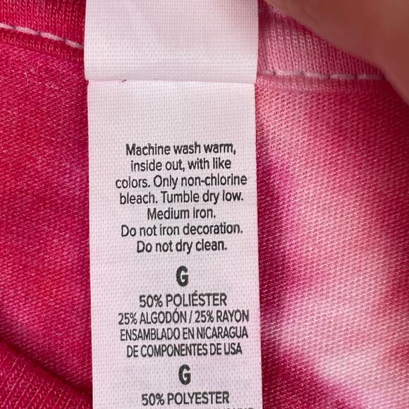 Nashville Skyline Heart T-Shirt Upcycled Reverse Tie Dyed Red Pink Project 615 L - Picture 6 of 6